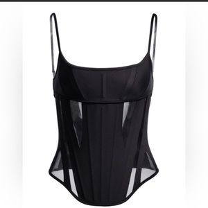 H&M x Mugler Mesh Paneled Corset Top